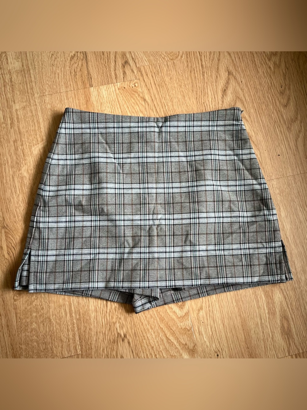 Express Editor Plaid Tailored Mini Skort Women’s Size 0 Gray